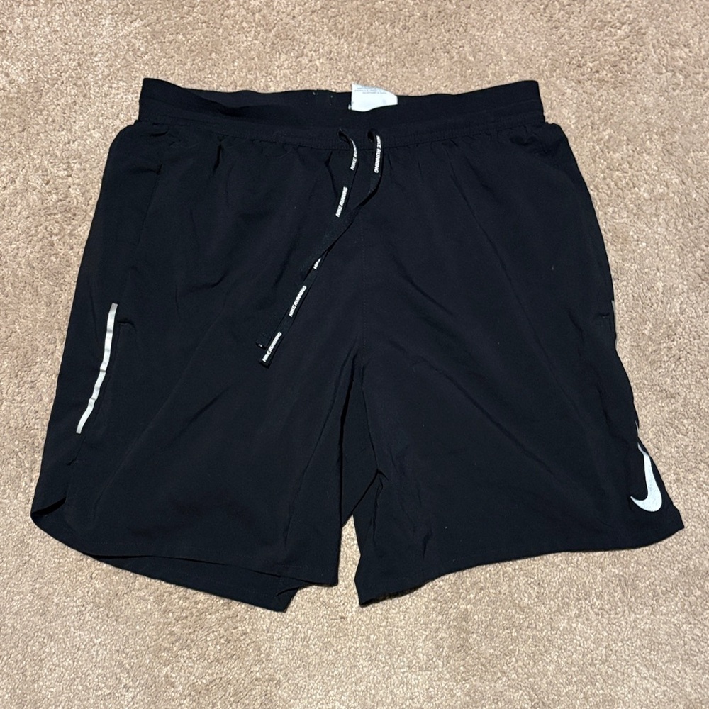 Nike Men's Black Shorts with White Accents